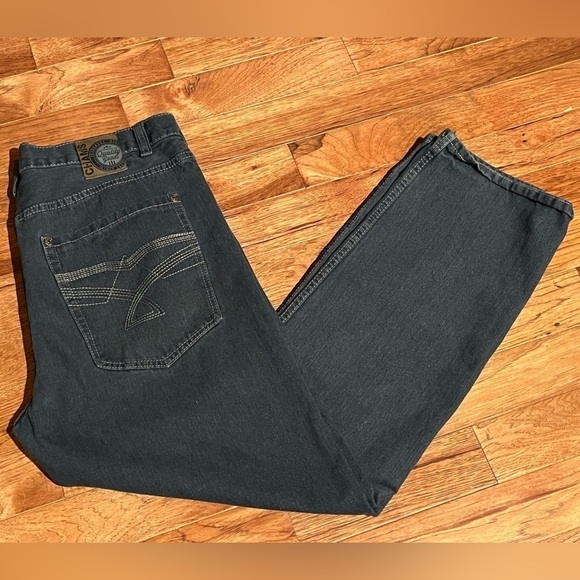 Chams Y2K Baggy Wide Leg Hip Hop Skater JNCO Style Jeans Black Sz 38 - Picture 1 of 11